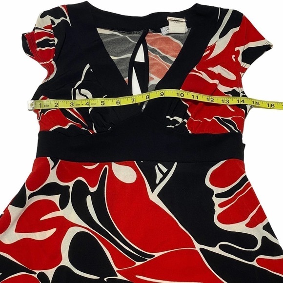 SPEECHLESS Red Black Printed A-Line Dress medium - Picture 3 of 12